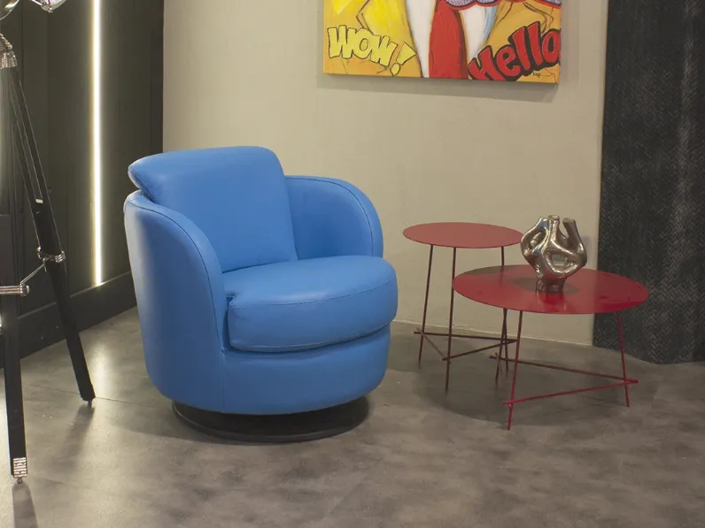 Poltroncina in pelle Vanessa di Delta Salotti