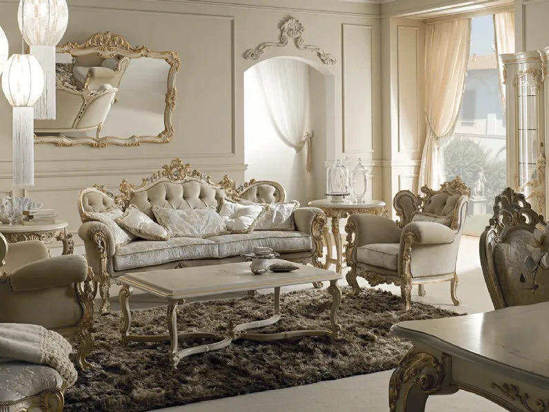 Poltrona classica in tessuto imbottito Venezia di Ghezzani