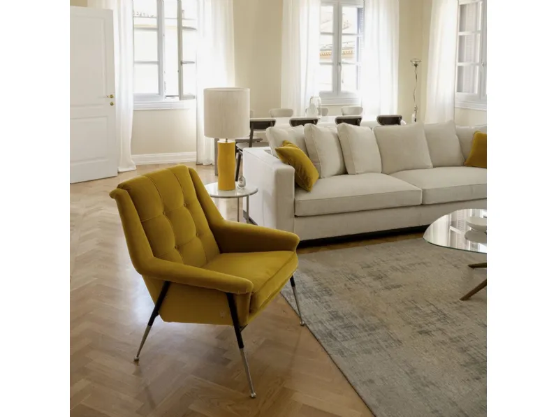 Poltrona di design Witton in velluto di Tosconova