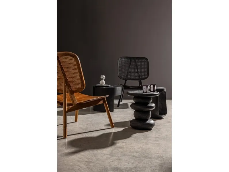 Poltrona in legno e rattan Yves di Bizzotto