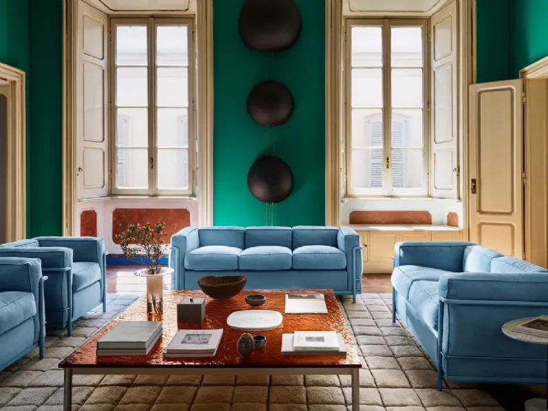 Divano lineare 2 Fauteuil Grand Confort in tessuto imbottito di Cassina