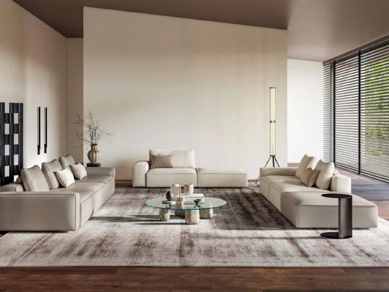 Salotto lineare in tessuto Adam di Le Comfort