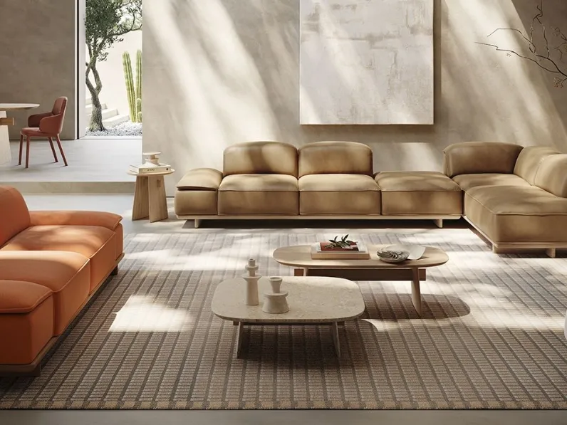 Divano Adam angolare in pelle o lineare in tessuto di Natuzzi