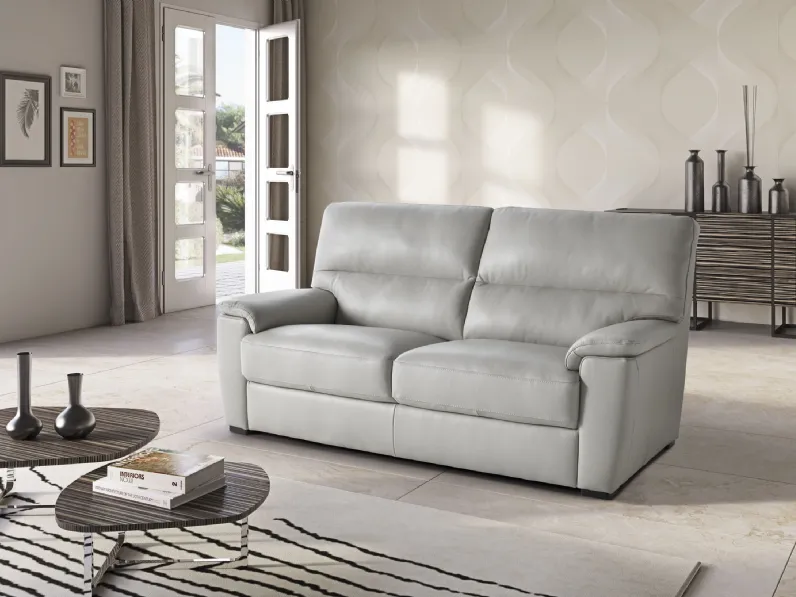 Divano lineare in pelle imbottito Julia di Afosofà