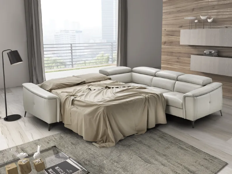 Divano Letto angolare in pelle Tropea di Afosofà