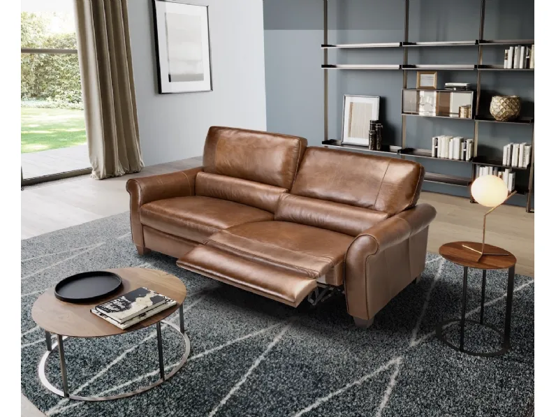 Divano Relax lineare in pelle Venere di Afosofà