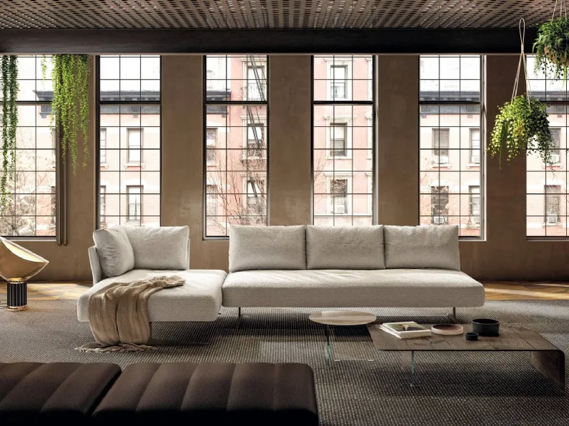 Divano con penisola Air Slim 2699 di Lago