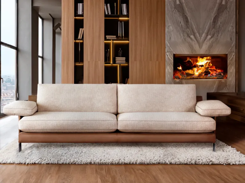 Divano lineare Airone di Cava Divani