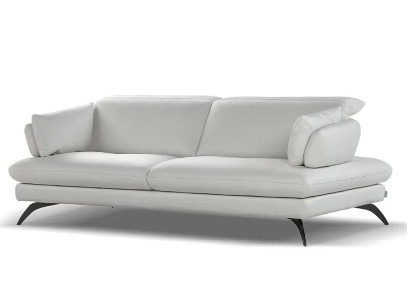 Divano lineare in pelle Alicudi di Calia