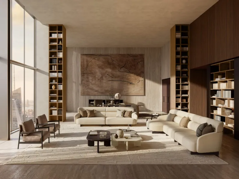 Divano lineare o con penisola Ares di Lema