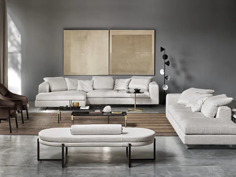 Divano in tessuto con penisola o lineare Lee di Arflex