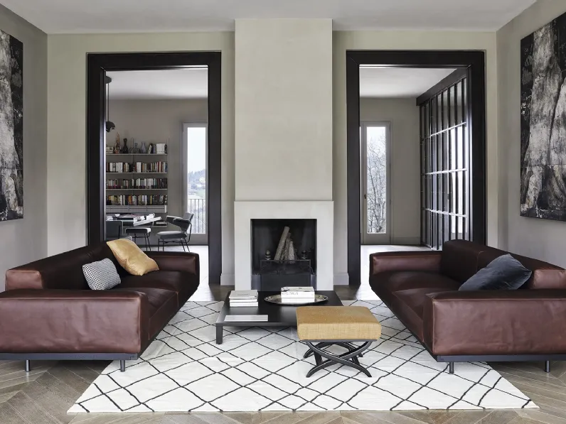 Salotto lineare in pelle Naviglio di Arflex