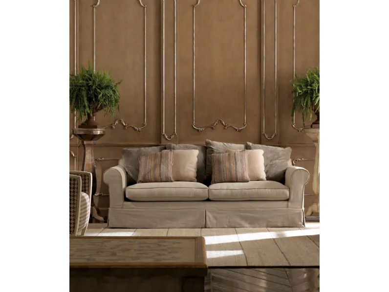 Divano classico lineare in tessuto imbottito Art 2326 di Vittorio Grifoni