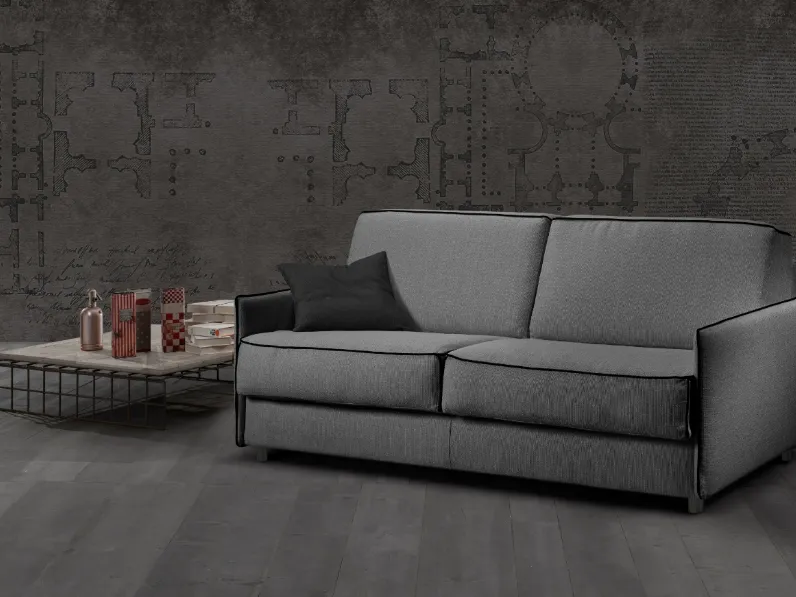 Divano Letto lineare in tessuto Artico di Excò