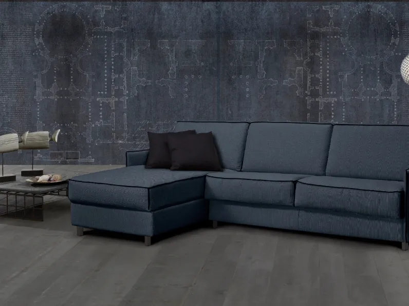 Divano Letto in tessuto con penisola Artico di Excò