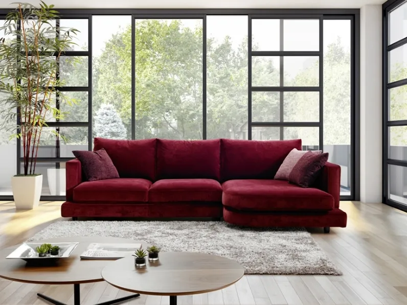 Divano in tessuto con penisola Robin di Astor poltrone e divani