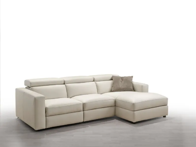 Divano in ecopelle con penisola Vancouver B20 di Astor poltrone e divani