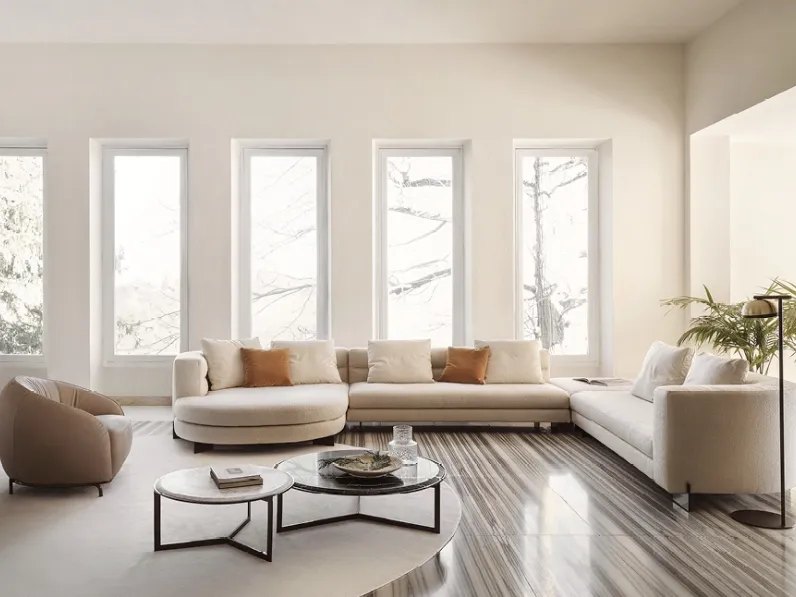 Divano con penisola tonda Aura di Nicoline