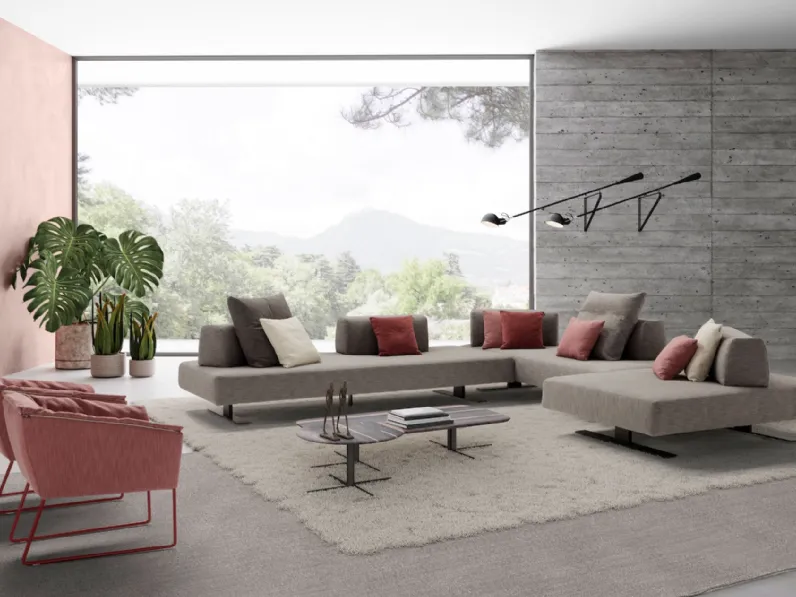 Divano angolare con penisola Avalon di Alpa Salotti