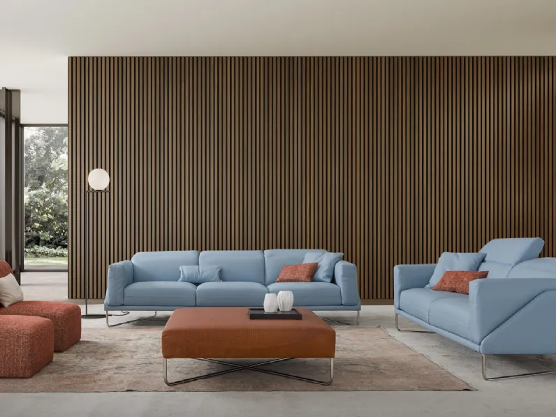 Salotto Azzurro in pelle di Alpa Salotti