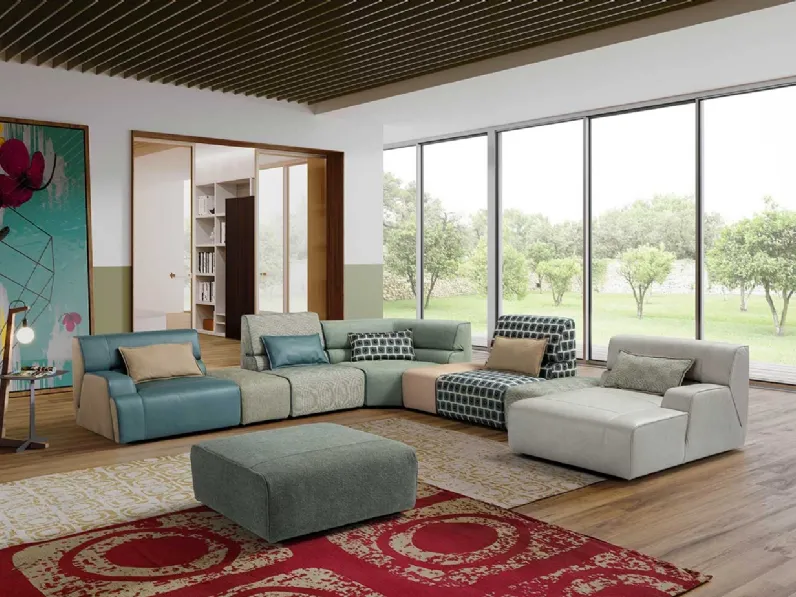 Divano componibile con penisola Babouche di Egoitaliano