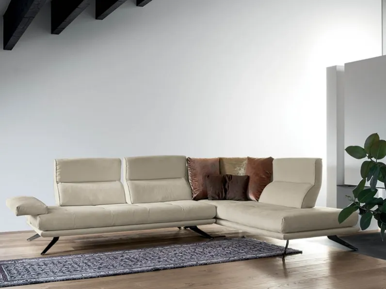 Divano ad angolo in vellutino Ballarò Plus di Rigosalotti