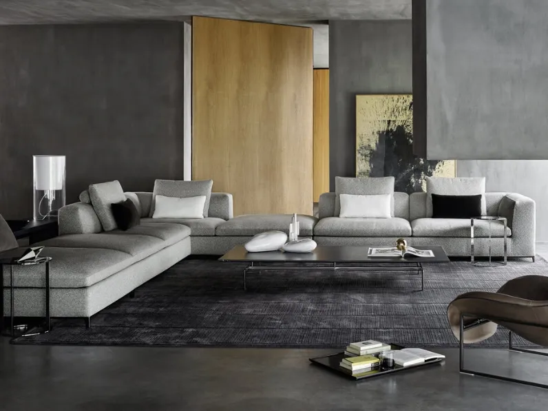 Divano angolare in tessuto Michel Club di B&B Italia
