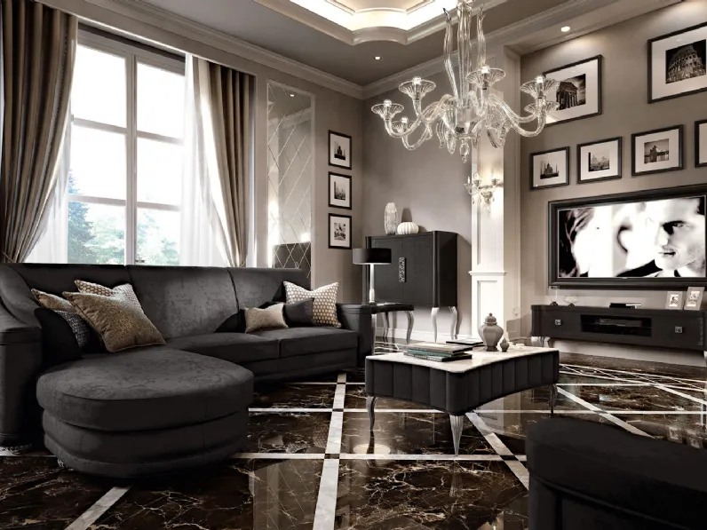 Divano Aura Berillo con penisola di Valderamobili