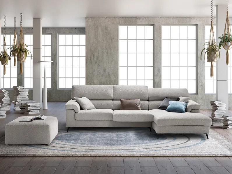 Divano relax in tessuto con penisola, sedute estraibili e poggiatesta reclinabili  Tao di Biel