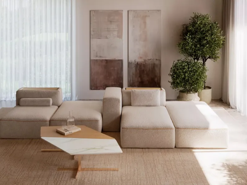 Divano componibile Blake in tessuto di Bontempi