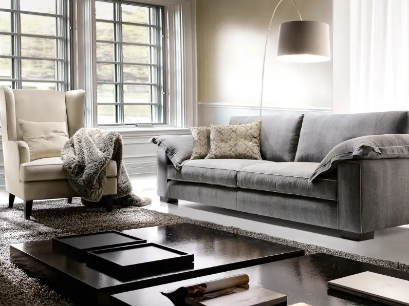 Divano lineare Blues di Cava Divani