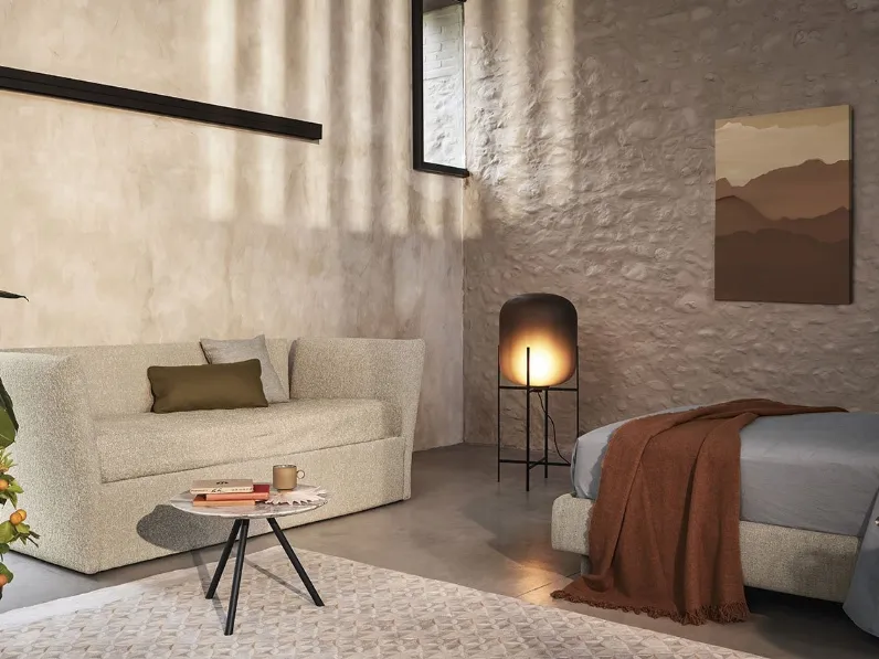 Divano Letto lineare Biba in tessuto di Bolzan Letti