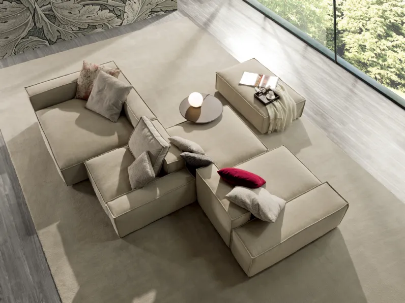 Divano Boss in tessuto modulabile componibile di Fox Italia