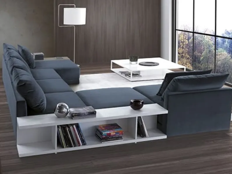 Divano con penisola Brando Large di Barzaghi Salotti