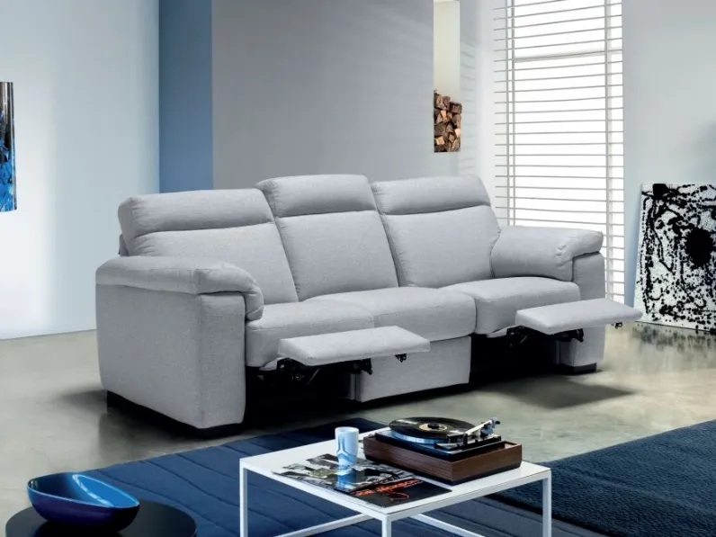 Divano in tessuto a tre posti Brando Relax di Spaziorelax