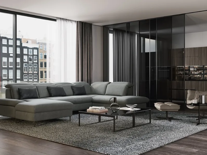 Divano con penisola Brickell di Febal Casa