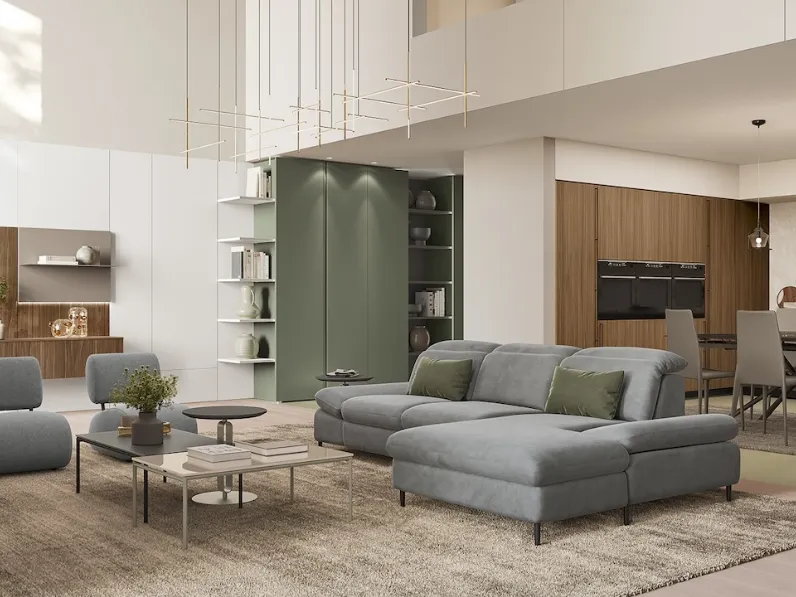 Divano con penisola Brickell di Febal Casa