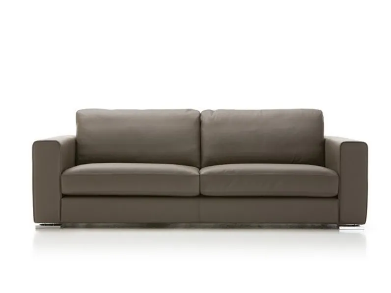 Divano lineare in pelle Broadway di Alberta Salotti