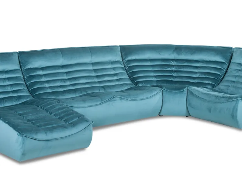 Divano modulare angolare con penisola Fox Trot di Calia