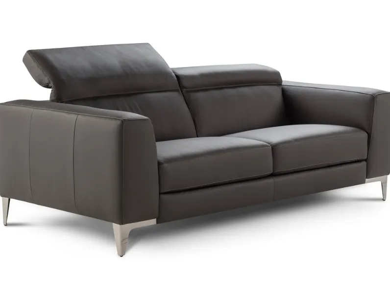 Divano relax lineare in pelle Raoul di Calia