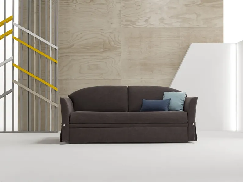 Divano con letto estraibile dalla foggia classica in tessuto scuro Carol di Dienne Salotti