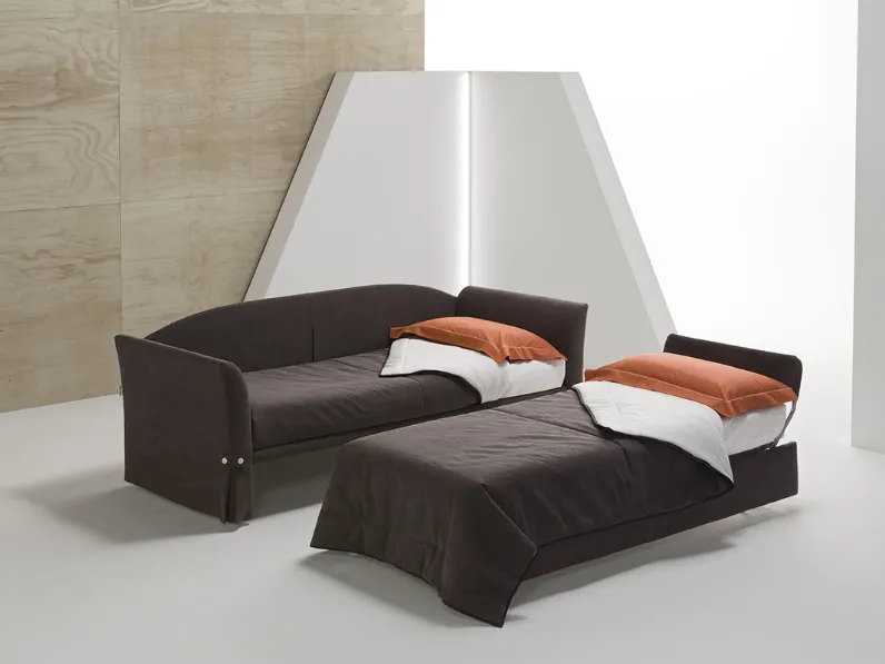 Divano a due letti singoli di cui uno estraibile in tessuto scuro Carol di Dienne Salotti