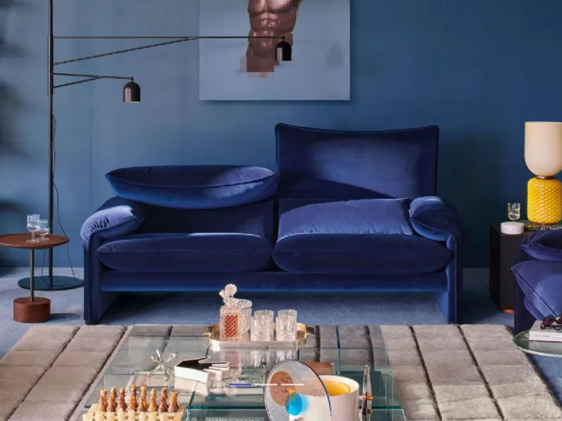 Divano lineare in velluto Maralunga di Cassina