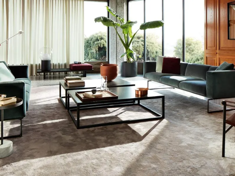 Divano lineare di design in velluto Refolo di Cassina