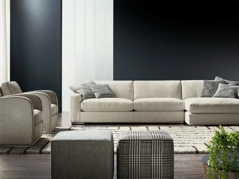 Salotto con penisola Max di Cava Divani