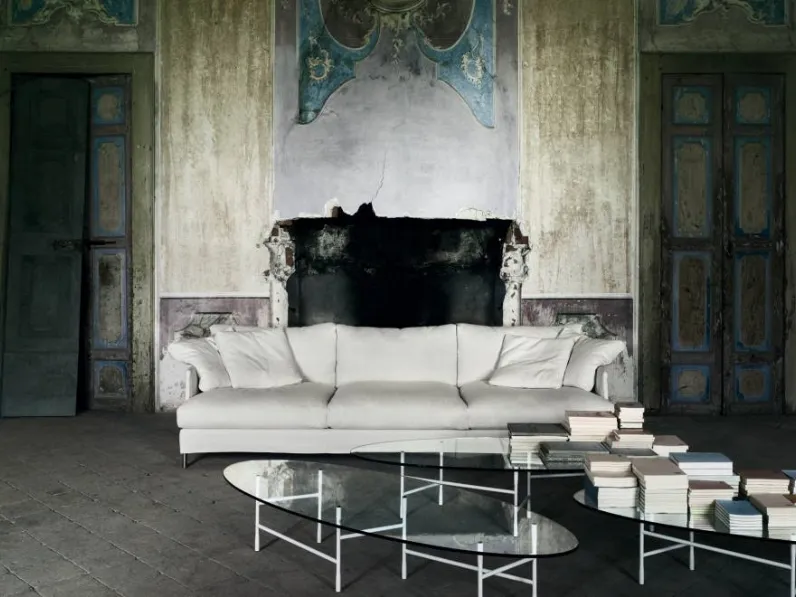 Divano lineare Chemise XL in tessuto di Living Divani