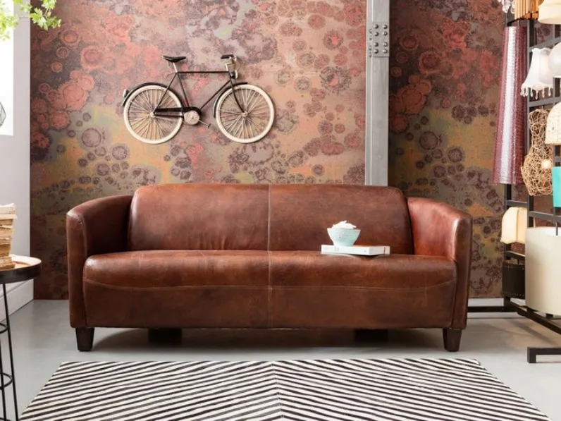 Divano lineare in pelle Cigar Lounge di Kare Design