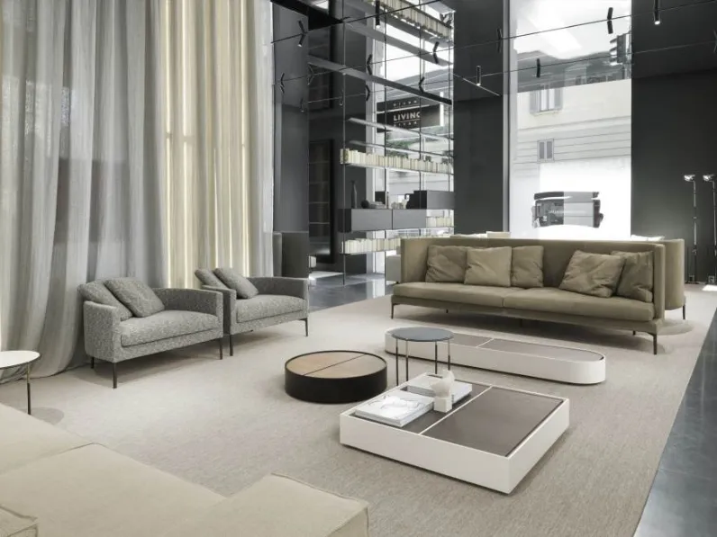 Divano lineare con schienale alto dalla linea curva Clan di Living Divani