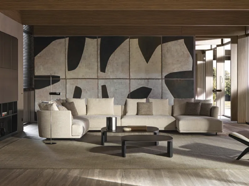 Divano angolare in tessuto con penisola Cleo di Molteni & C