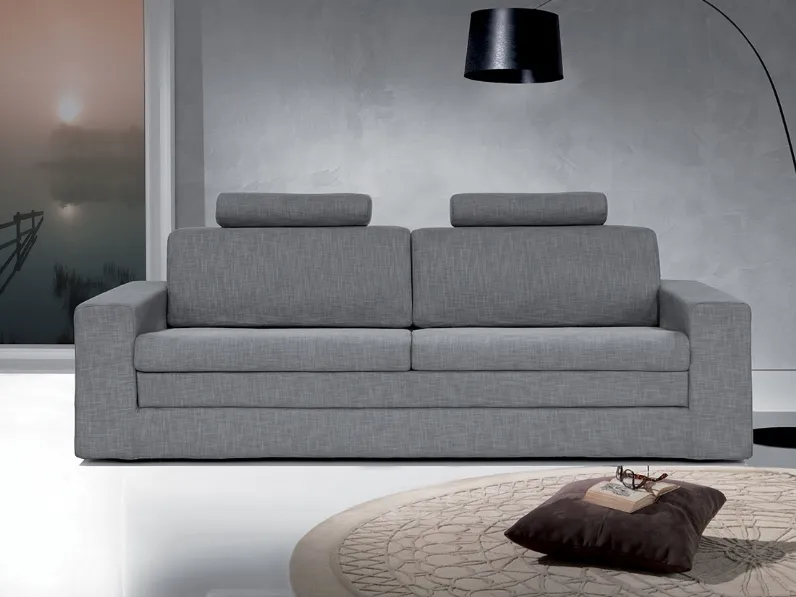 Divano Letto singolo in tessuto grigio Clivia di Crippa Salotti